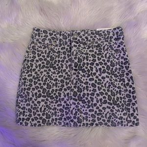 leopard print corduroy skirt